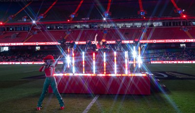 110426 - Wales v Scotland, Guinness Women’s 6 Nations - Half time performance with DJ Kay Russant