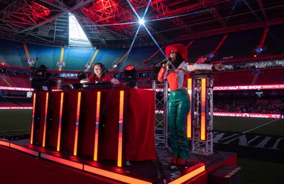 110426 - Wales v Scotland, Guinness Women’s 6 Nations - Half time performance with DJ Kay Russant