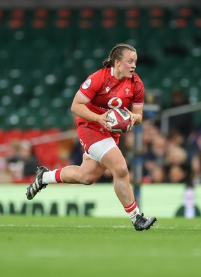 110426 - Wales v Scotland, Guinness Women’s 6 Nations - Lleucu George of Wales charges forward