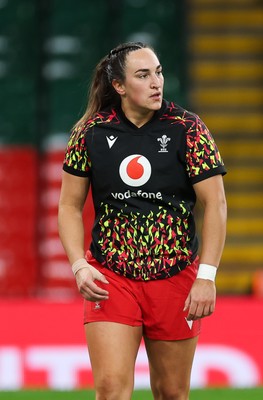 110426 - Wales v Scotland, Guinness Women’s 6 Nations - Courtney Keight of Wales during warm up