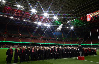 110426 - Wales v Scotland, Guinness Women’s 6 Nations - The choirs perform pre match