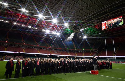 110426 - Wales v Scotland, Guinness Women’s 6 Nations - The choirs perform pre match