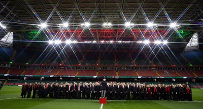 110426 - Wales v Scotland, Guinness Women’s 6 Nations - The choirs perform pre match