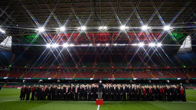 110426 - Wales v Scotland, Guinness Women’s 6 Nations - The choirs perform pre match