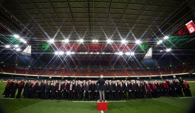 110426 - Wales v Scotland, Guinness Women’s 6 Nations - The choirs perform pre match