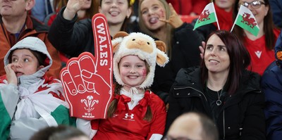 110426 - Wales v Scotland, Guinness Women’s 6 Nations - Wales fans at the match