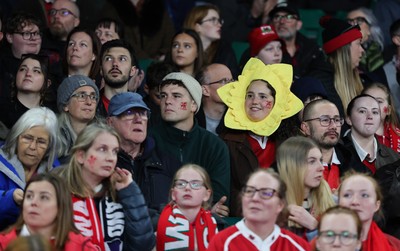 110426 - Wales v Scotland, Guinness Women’s 6 Nations - Wales fans at the match