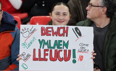 110426 - Wales v Scotland, Guinness Women’s 6 Nations - Wales fans at the match