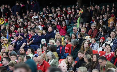 110426 - Wales v Scotland, Guinness Women’s 6 Nations - Wales fans at the match