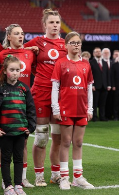 110426 - Wales v Scotland, Guinness Women’s 6 Nations - Wales captain Kate Williams and mascot Nell Rolfe