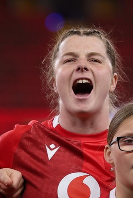 110426 - Wales v Scotland, Guinness Women’s 6 Nations - Wales captain Kate Williams during the anthem