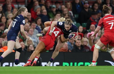 110426 - Wales v Scotland, Guinness Women’s 6 Nations - Seren Singleton of Wales tackles