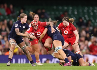 110426 - Wales v Scotland, Guinness Women’s 6 Nations - Donna Rose of Wales charges forward