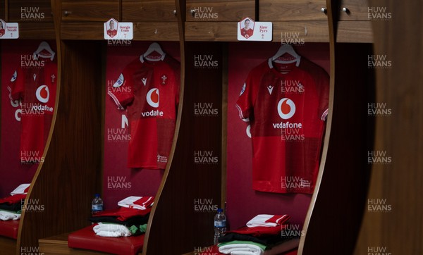 110426 - Wales v Scotland, Guinness Women’s 6 Nations - Wales match jerseys hangs in the changing room ahead of the match