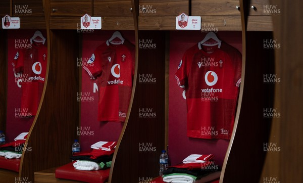 110426 - Wales v Scotland, Guinness Women’s 6 Nations - Wales match jerseys hangs in the changing room ahead of the match
