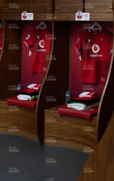 110426 - Wales v Scotland, Guinness Women’s 6 Nations - Wales match jerseys hangs in the changing room ahead of the match