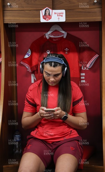 110426 - Wales v Scotland, Guinness Women’s 6 Nations - Bryonie King of Wales in the changing room ahead of the match