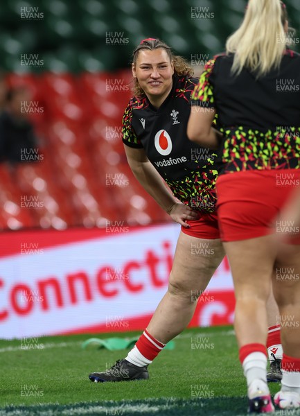 110426 - Wales v Scotland, Guinness Women’s 6 Nations - Gwenllian Pyrs of Wales during warm up