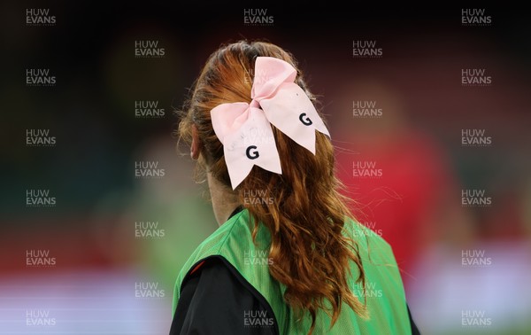 110426 - Wales v Scotland, Guinness Women’s 6 Nations -Georgia Evans of Wales during warm up