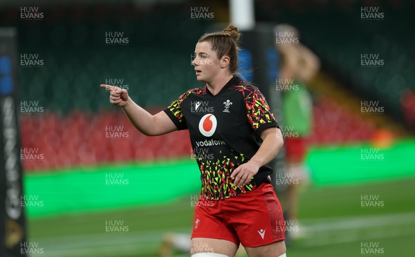 110426 - Wales v Scotland, Guinness Women’s 6 Nations -Kate Williams of Walesduring warm up