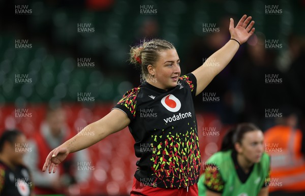 110426 - Wales v Scotland, Guinness Women’s 6 Nations - Molly Reardon of Wales during warm up