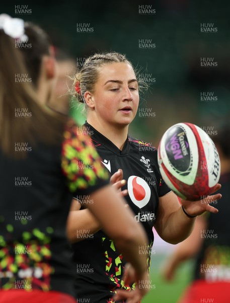 110426 - Wales v Scotland, Guinness Women’s 6 Nations - Molly Reardon of Wales during warm up