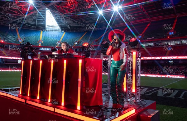 110426 - Wales v Scotland, Guinness Women’s 6 Nations - Half time performance with DJ Kay Russant