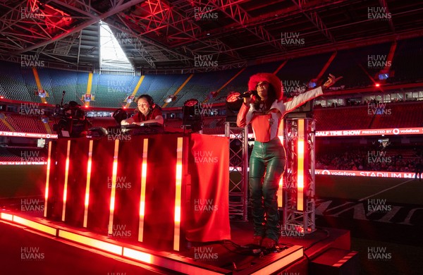 110426 - Wales v Scotland, Guinness Women’s 6 Nations - Half time performance with DJ Kay Russant
