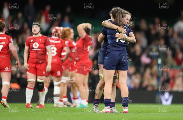 110426 - Wales v Scotland, Guinness Women’s 6 Nations - Scotland celebrate the win on the final whistle