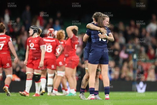 110426 - Wales v Scotland, Guinness Women’s 6 Nations - Scotland celebrate the win on the final whistle