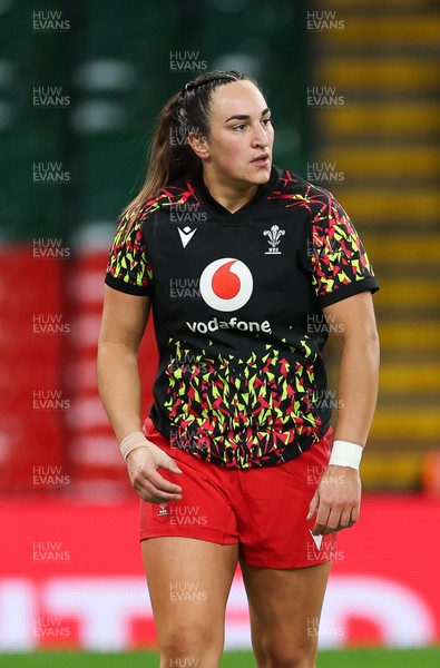 110426 - Wales v Scotland, Guinness Women’s 6 Nations - Courtney Keight of Wales during warm up