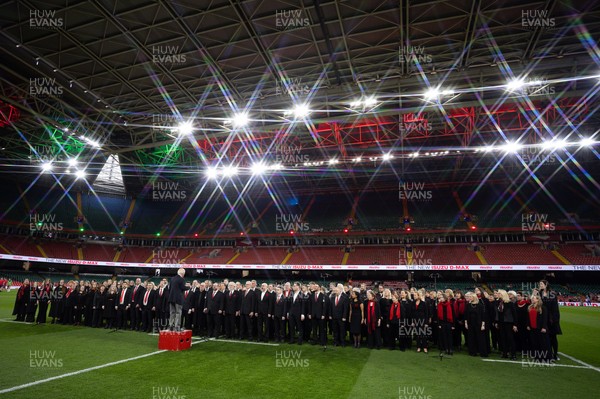 110426 - Wales v Scotland, Guinness Women’s 6 Nations - The choirs perform pre match