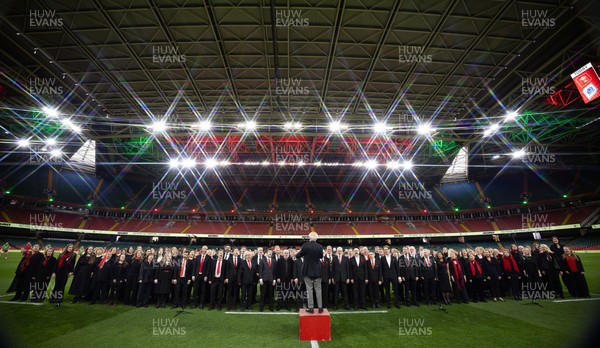 110426 - Wales v Scotland, Guinness Women’s 6 Nations - The choirs perform pre match
