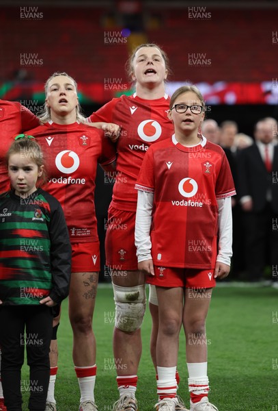 110426 - Wales v Scotland, Guinness Women’s 6 Nations - Wales captain Kate Williams and mascot Nell Rolfe