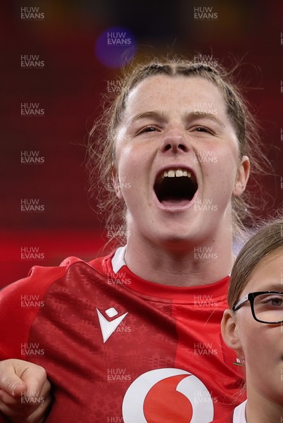 110426 - Wales v Scotland, Guinness Women’s 6 Nations - Wales captain Kate Williams during the anthem