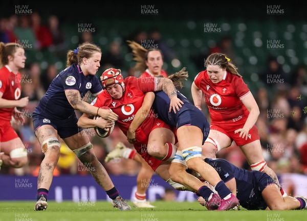 110426 - Wales v Scotland, Guinness Women’s 6 Nations - Donna Rose of Wales charges forward