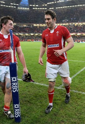 120212 - Wales v Scotland - RBS Six Nations 2012 -Ryan Jones of Wales leaves the field