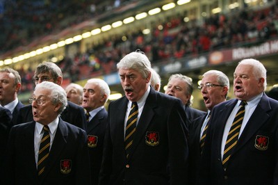 120212 - Wales v Scotland - RBS 6 Nations -The choir performs