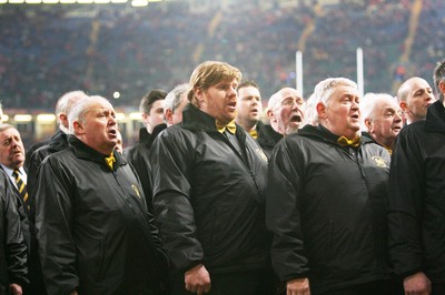 120212 - Wales v Scotland - RBS 6 Nations -The choir performs