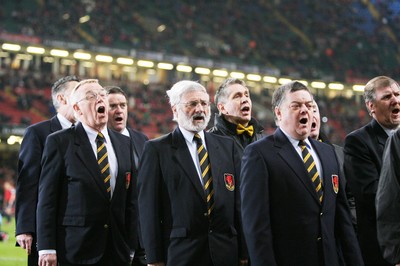 120212 - Wales v Scotland - RBS 6 Nations -The choir performs