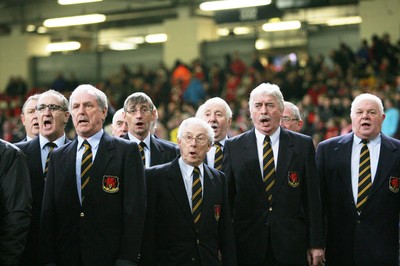 120212 - Wales v Scotland - RBS 6 Nations -The choir performs