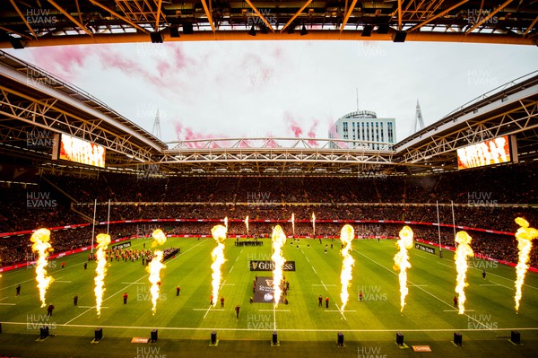 120222 - Wales v Scotland - Guinness Six Nations Championship - Pre match pyrotechnics 
