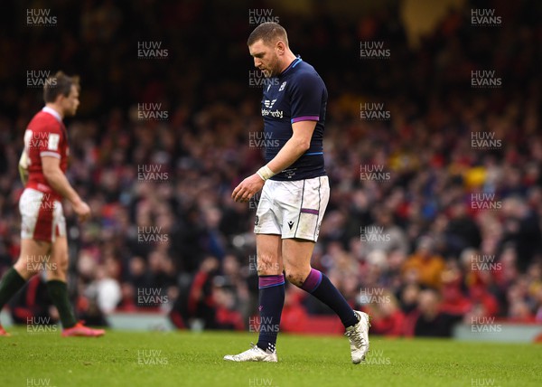 120222 - Wales v Scotland - Guinness Six Nations - Finn Russell of Scotland after being shown a yellow card