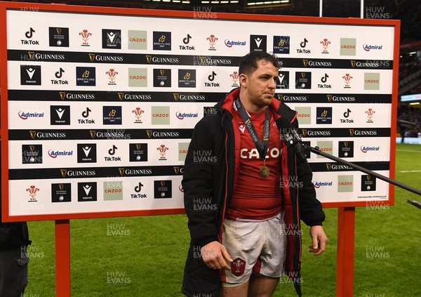 120222 - Wales v Scotland - Guinness Six Nations - Ryan Elias of Wales at the end of the game