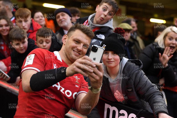 120222 - Wales v Scotland - Guinness Six Nations - Dan Biggar of Wales with supporters after the game