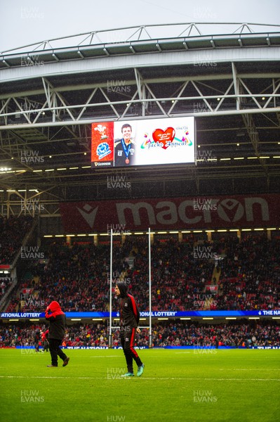 120222 - Wales v Scotland - Guinness Six Nations - A tribute at half time to Jack Thomas, who died aged 15 of a sudden heart attack, and to raise awareness of the appeal in his name, Jack�s Appeal
