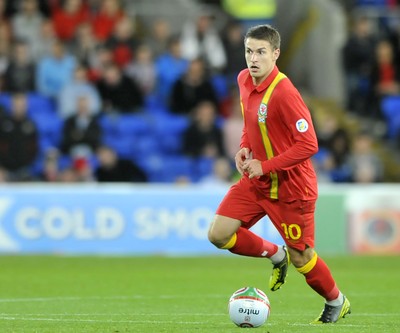 121012 - Wales v Scotland - FIFA 2014 World Cup Qualifying Campaign - Aaron Ramsey of Wales