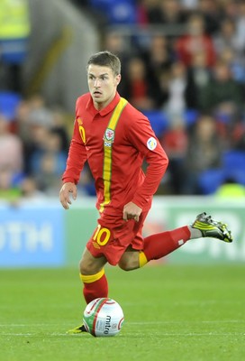 121012 - Wales v Scotland - FIFA 2014 World Cup Qualifying Campaign - Aaron Ramsey of Wales