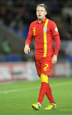 121012 - Wales v Scotland - FIFA 2014 World Cup Qualifying Campaign - Chris Gunterof Wales