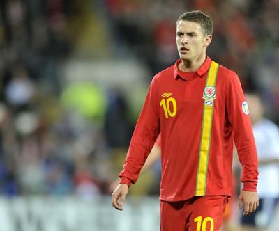 121012 - Wales v Scotland - FIFA 2014 World Cup Qualifying Campaign - Aaron Ramsey of Wales